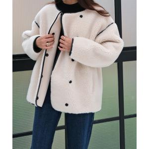 ブルゾン アウター ボアミドルブルゾン レディース