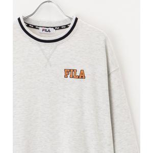 スウェット メンズ FILA ラインリブカレッジロゴトレーナー