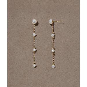 ピアス 「K10」スノーパールピアス「動画あり」 レディース