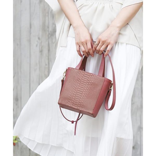 ハンドバッグ ダイヤモンドパイソンレザーミニハンドバッグ