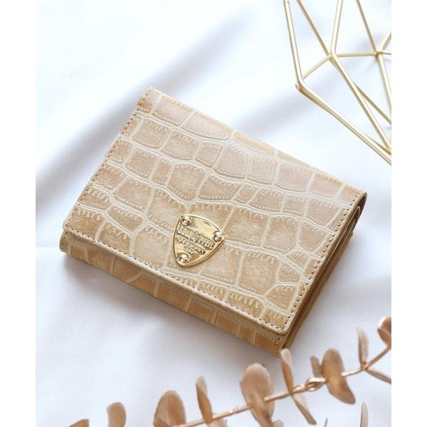 財布 「GOLD PFEIL」クロコ型押し二つ折り財布 レディース