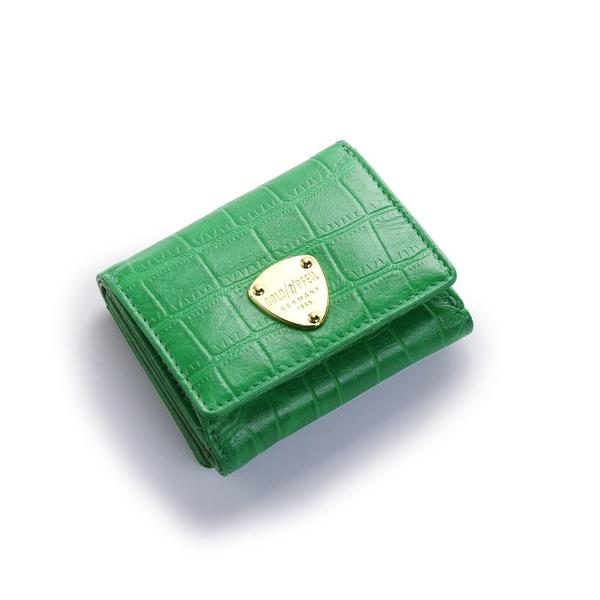 財布 「GOLD PFEIL」クロコ型押し三つ折り財布 レディース