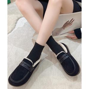 ローファー 裏起毛ボアローファー レディース