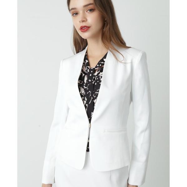 ジャケット ノーカラージャケット ハイツイストセットアップジャケット レディース