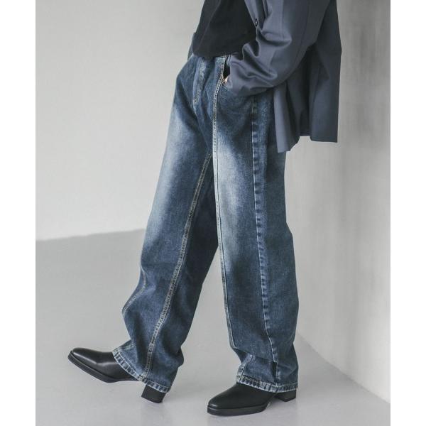 ジーンズ ビンテージメイクオーバーダイプルオンデニムパンツセンターシーム メンズ レディース