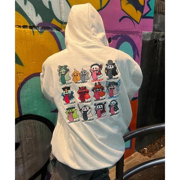 パーカー A'GEM/9 × .kom「GRAF＆WU/グラフアンドウー」ゴーストシリーズプルオーバ...