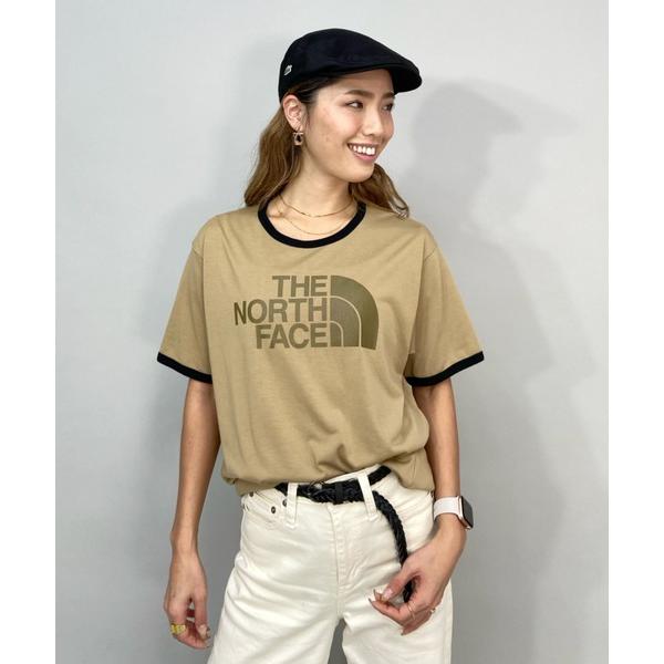 「THE NORTH FACE」 半袖Tシャツ M ベージュ レディース