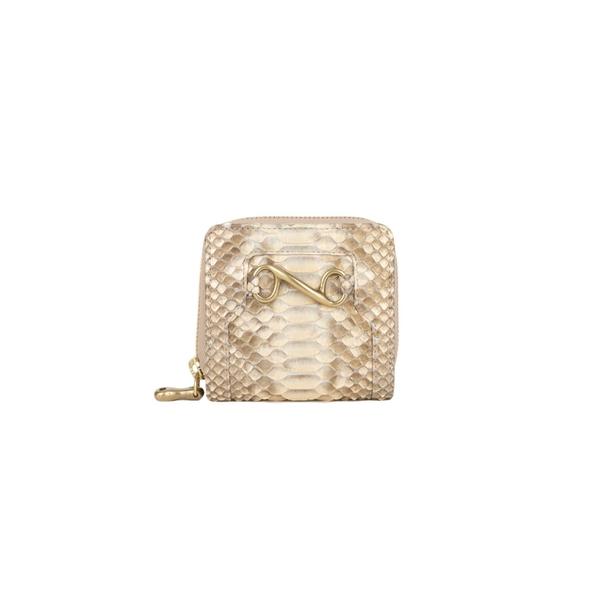 財布 ラウンドジップ フォールデッド ウォレット ダイヤモンドパイソン 二つ折り財布 レディース