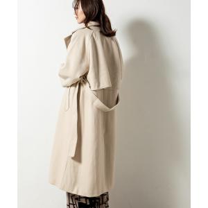 コート アウター スタンドカラーケープコート レディース