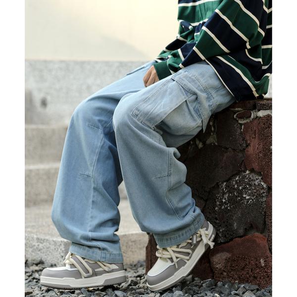 ジーンズ 「neos -addictive design-」ルーズシルエット バルーン ワイド カー...