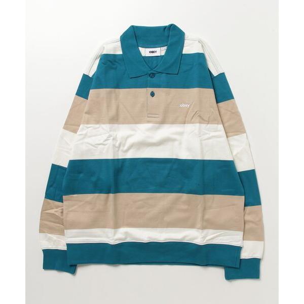 ポロシャツ OBEY/オベイ　マルチ転換ボーダーロゴ入りロングポロ メンズ レディース