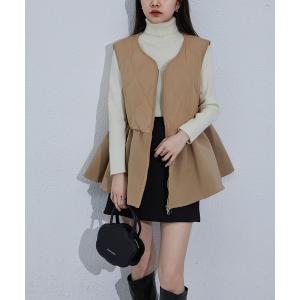 ベスト ジレ 中綿キルティングベスト レディース