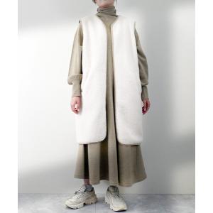 JAM & LINK ベスト ジレ リバーシブルボアベスト レディース