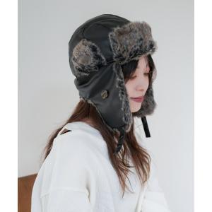 キャップ 帽子 フェイクレザーフライトキャップ レディース メンズ