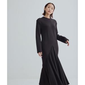 ワンピース レディース 「AKIRANAKA/アキラナカ」別注 Suvi gusset jersey dress BK/ガセットジャージーワンピース