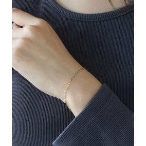 ブレスレット K10 YG ペーパークリップチェーン ブレスレット「queite」 レディース