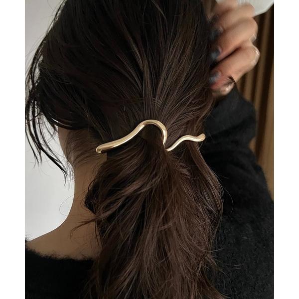ヘアクリップ 「GOLDY/ゴールディ」カーブラインスリムバレッタ