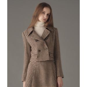 コート アウター Houndstooth pattern jacket レディース