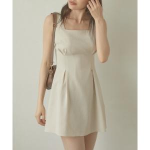 「ACYM」 ノースリーブワンピース FREE ベージュ レディース