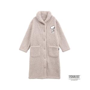 ガウン 「 もふもふSNOOPY 着る毛布 」 ルームウェア 前開き あったか 温活 スヌーピー / M L LL レディース