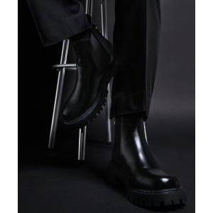 ブーツ メンズ high sole ring leather side gore boots/ハイソールリングレザーサイドゴアブーツ