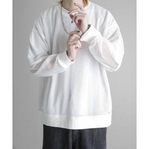 tシャツ Tシャツ メンズ Long Sleeve Mesh Pullover- ロングスリーブメッシュプルオーバー