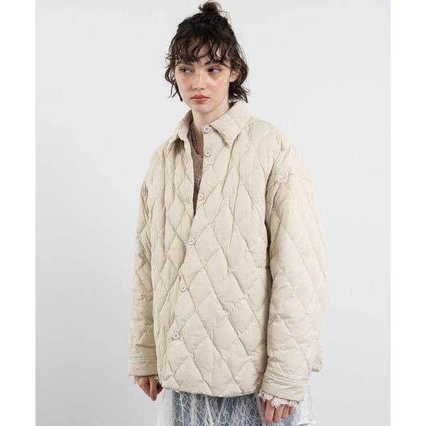 ダウンコート ダウンジャケット 「ELOOPS」オーバーサイズ マットキルティングジャケット レディ...