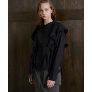 シャツ ブラウス レディース Ruffle Band Collar Shirt｜ZOZOTOWN Yahoo!店