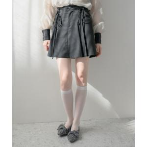 スカート レディース 2way ribbon belt mini skirt/ウエストリボンタックミニスカート「スカパン」｜zozo