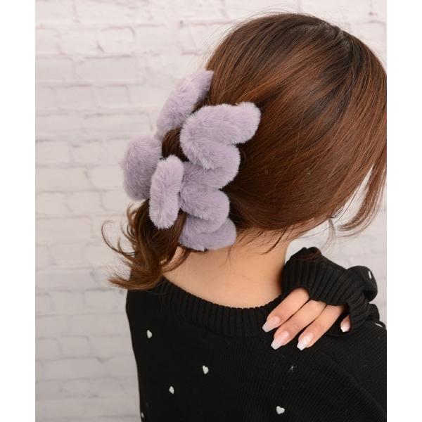 ヘアクリップ 「float」もこもこ フェイクファー カラバリ ウェーブ バンスクリップ「11色展開...