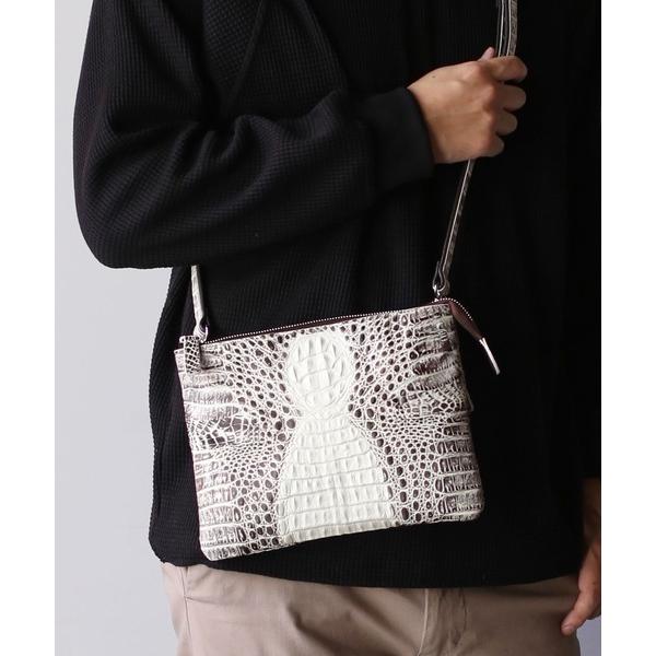 ショルダーバッグ バッグ カイマンレザーヒマラヤ染めショルダーバッグ レディース メンズ