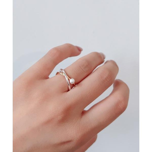 指輪 リング 「CHOUEL closet」バイカラーパール付ダブルリング レディース