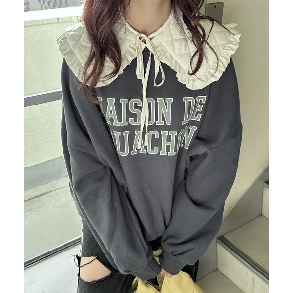 トレーナー スウェット 「春に大活躍な裏起毛」ロゴプリントオーバーサイズスウェット レディース