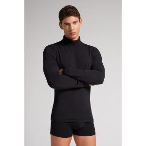 インナーシャツ 肌着 モダール＆カシミヤ ロングスリーブ ハイネック トップス メンズ