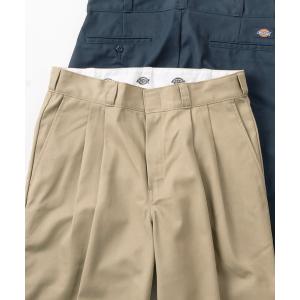 メンズ パンツ チノパン 「Dickies/ディッキーズ」2タックプリーツ テーパードワークパンツ/リラックスパンツ｜zozo