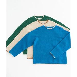 ニット セーター ラムウールカシミヤクルーネックセーター レディース