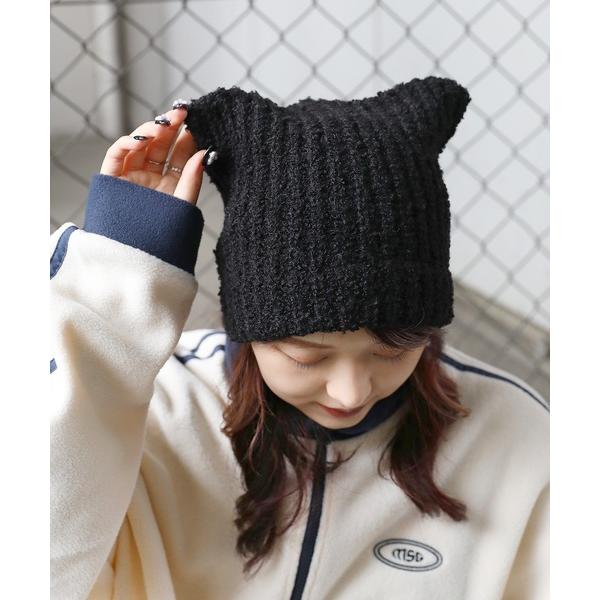 ニット帽 ニットキャップ メンズ Buyer's Select/猫耳 Y2K ニットキャップ スクエ...