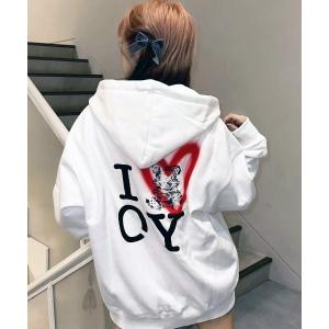 パーカー 「OY/オーワイ」I LOVE OY HOODIE ZIP UP/バックデザインジップアップパーカー メンズ レディース