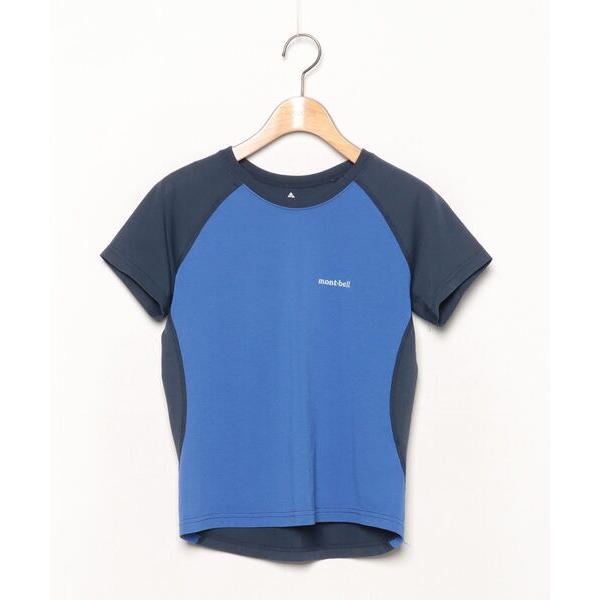 「mont-bell」 ワンポイント半袖Tシャツ X-SMALL ブルー レディース