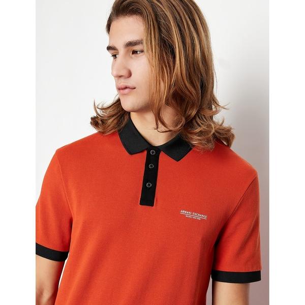 「ARMANI EXCHANGE」 半袖ポロシャツ SMALL オレンジ メンズ