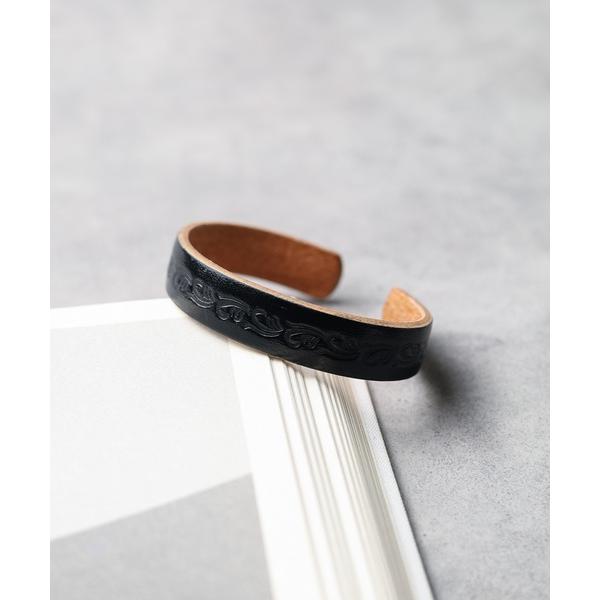 ブレスレット 「ネイティブデザイン」レザーバングル レディース