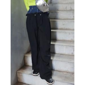 ジーンズ デニム デニムパンツ デニムドッキングドロストパンツ レディース