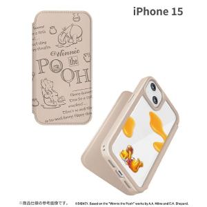 モバイルケース iPhone 15専用 Premium Style ディズニー ガラスフリップケース...