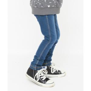 パンツ 「あったか」デニムニット裏起毛ロングパンツ