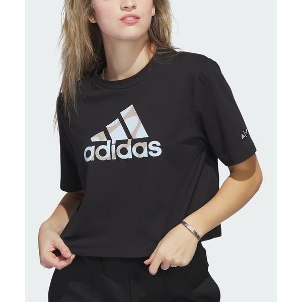 「adidas」 半袖Tシャツ MEDIUM ブラック レディース