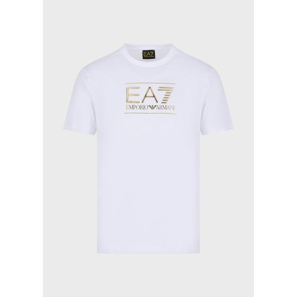 「EMPORIO ARMANI EA7」 半袖Tシャツ LARGE ホワイト メンズ