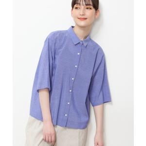 「human woman」 半袖シャツ MEDIUM ブルー系その他4 レディース