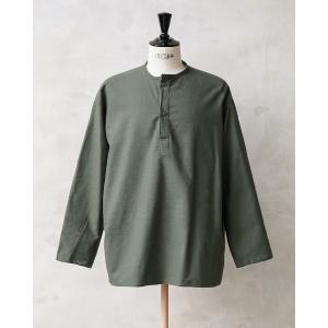 シャツ ブラウス メンズ 実物 新品 デッドストック ロシア軍 70s ヘンリーネック スリーピングシャツ