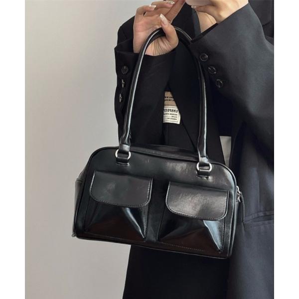 ハンドバッグ 2つポケット ハンドバック