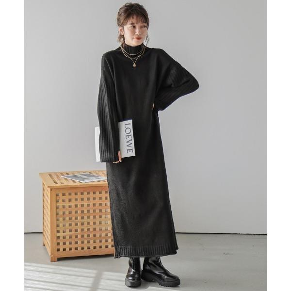 ワンピース ハイネックニットワンピース